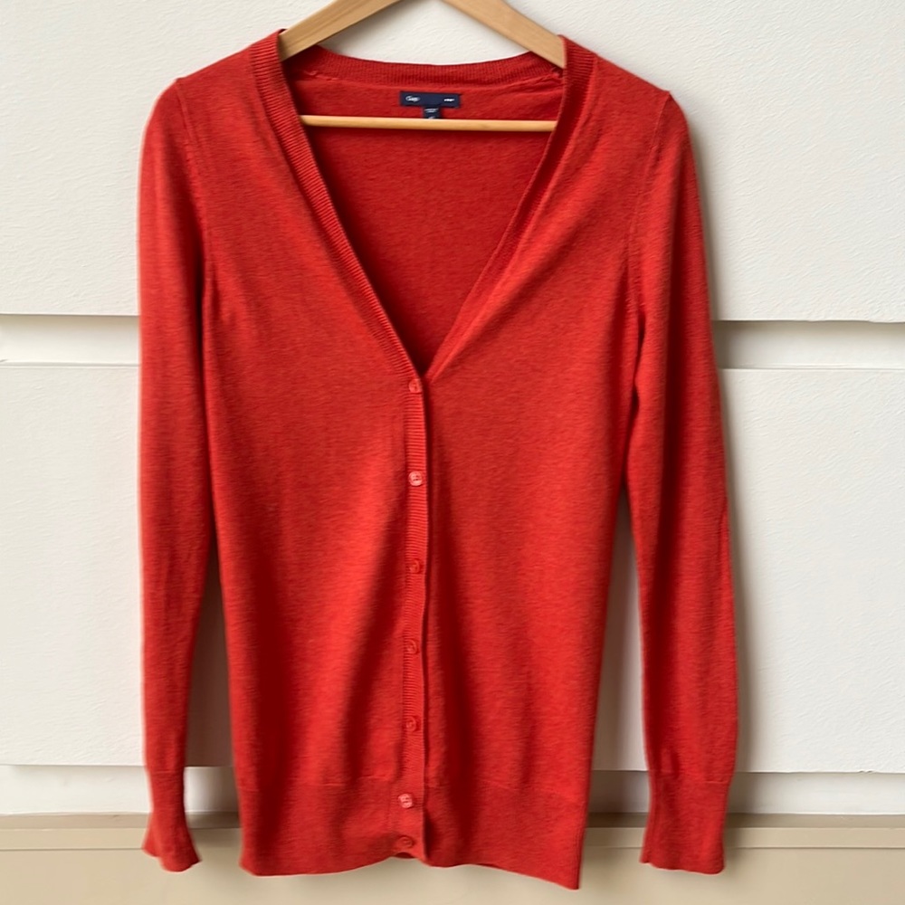 Gap Button Down Cardigan In Burnt Orange Siz - image 1